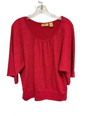 Valerie Stevens Women's Petite Large Red Sparkly Blouse boho